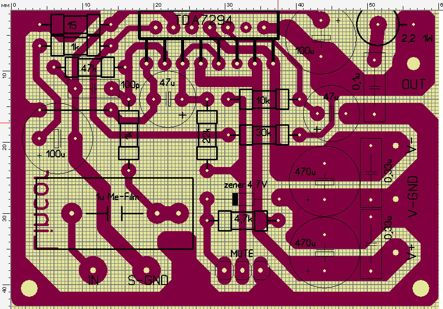 Схема усилителя на тда 7294 с печатной платой