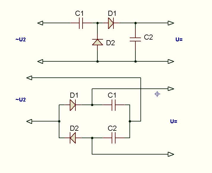 Удвоитель постоянного напряжения схема