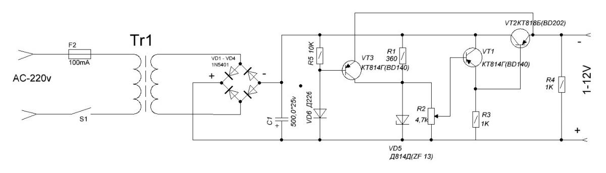 Схема стабилизатора напряжения на п210 - 84 фото
