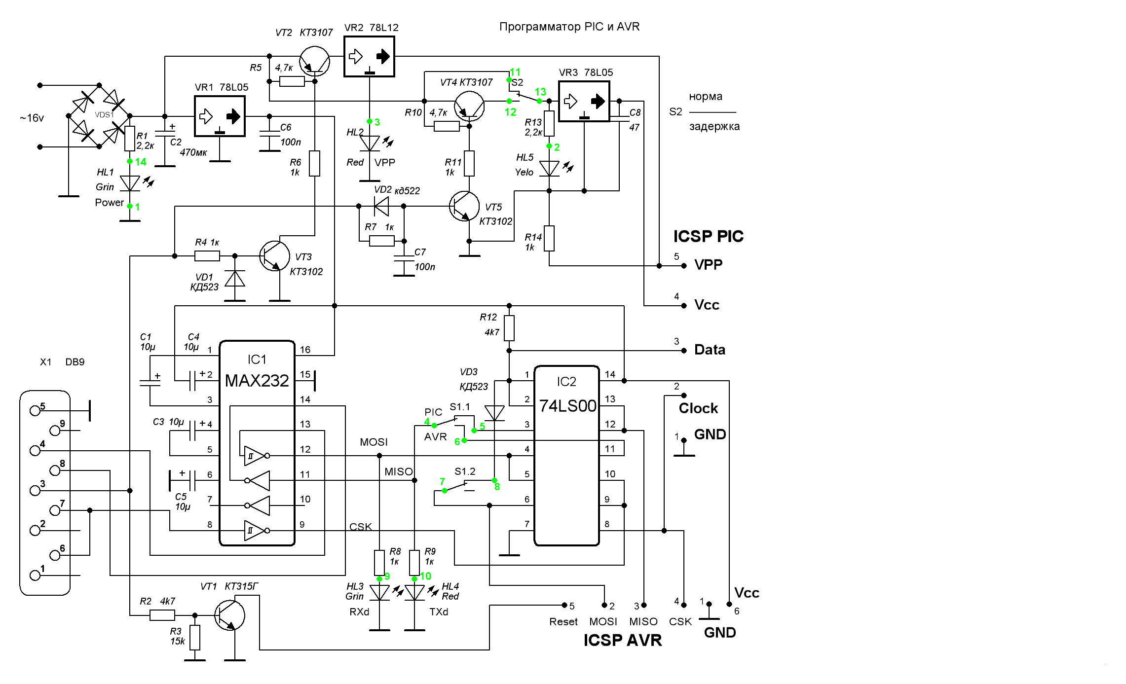 Схема программатора для pic контроллеров через usb