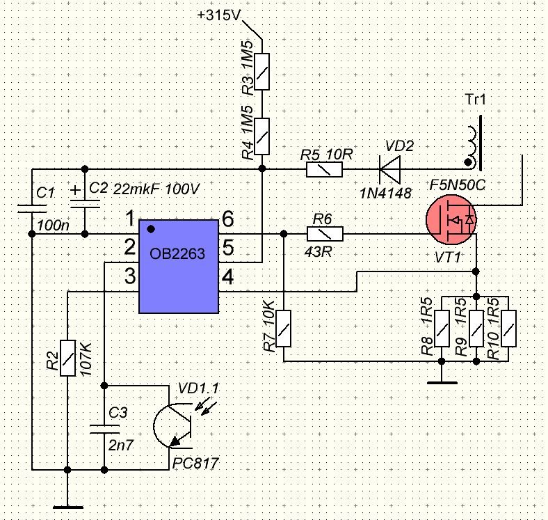 Ob2273mp схема блока питания