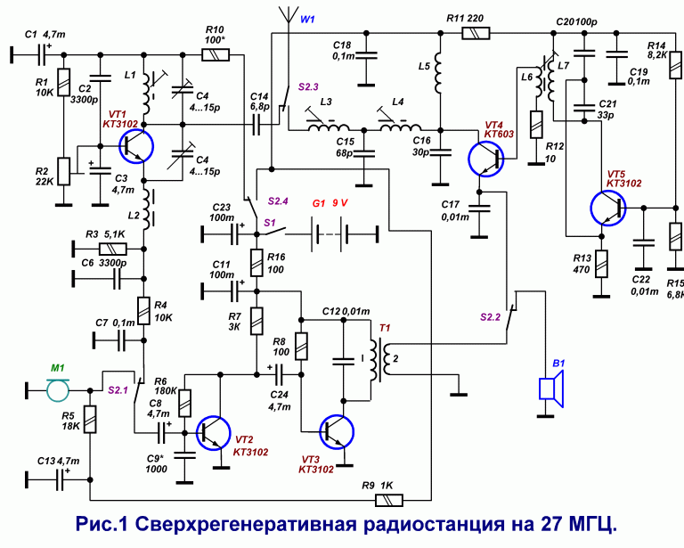 Схемы сверхрегенеративных радиоприемников