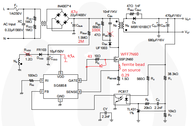 Ld7550 схема блока питания