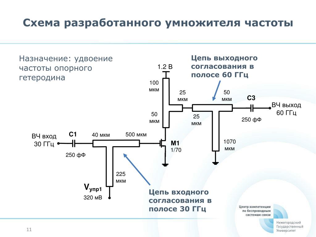 Принципиальная схема удвоителя частоты