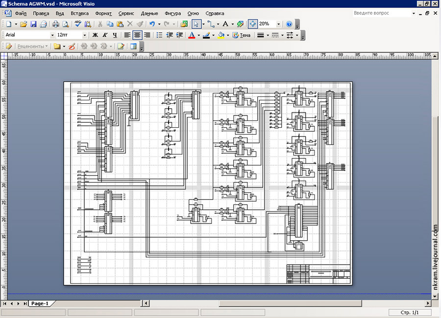 Технологические схемы в visio