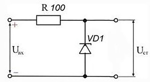 Схема включения стабилитрона