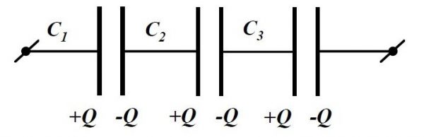 Последовательное соединение конденсаторных элементов