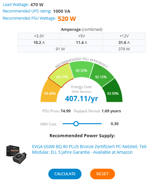 Как выбрать блок питания для компьютера: Калькулятор мощности блока питания