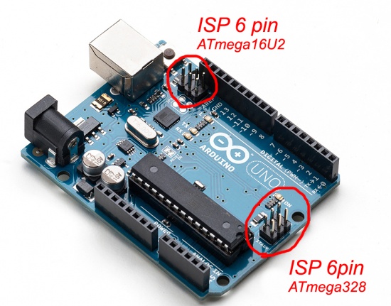 ISP разъемы на плате Arduino