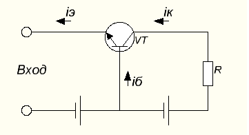 Включение биполярного транзистора по схеме с общей базой.