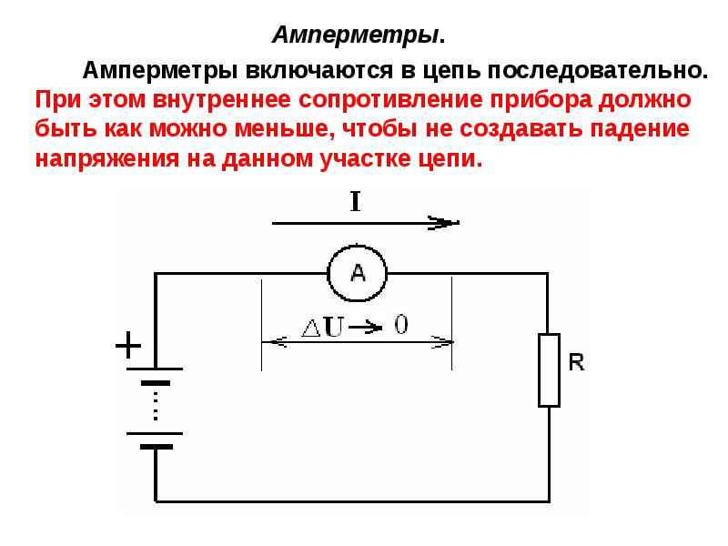 Каково внутреннее сопротивление идеального амперметра. Преобразователь сопротивления в ток. Внутреннее сопротивление прибора. Цепь содержащая резистор и амперметр. Амперметр включается в цепь.