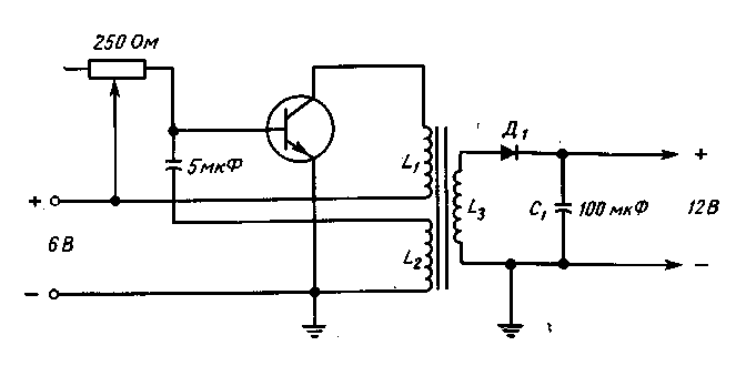 Схема из постоянного тока в переменный