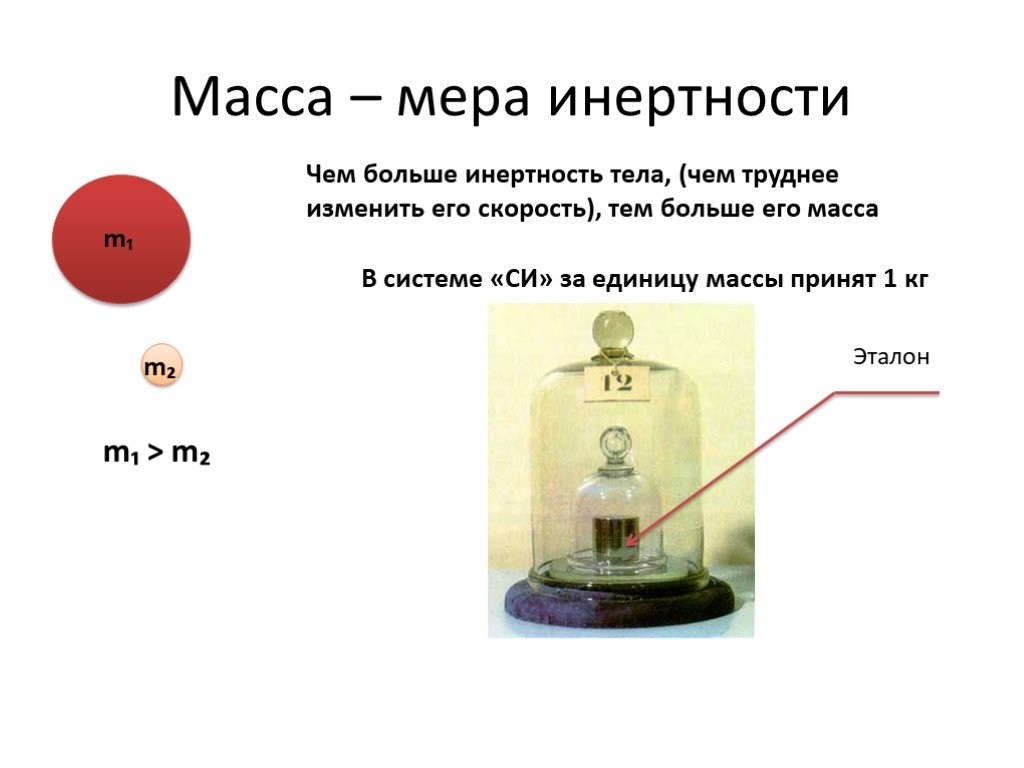 Тела в порядке уменьшения инертности. Масса тела мера инертности тела. Масса мера инертности. Масса как мера инертности тела. Масса как мера инерции.