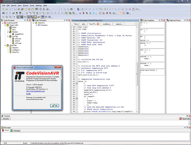 Прогорамма CodeVisionAVR