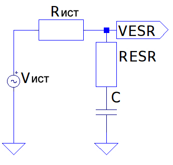 Рисунок 1 Простая модель измерения ESR