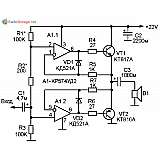 Простой УМЗЧ на двух транзисторах и ОУ КР574УД2 (8-25В, 6Вт)