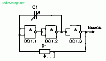 Структурная схема генератора на логической микросхеме