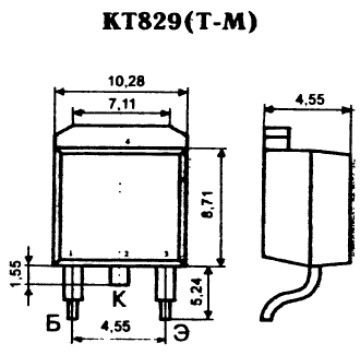 Цоколевка транзистора КТ829(Т-М)