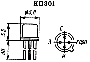 Цоколевка транзистора КП301