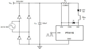 Рисунок 1 – Схема подключения светодиода мощностью 1 Вт
