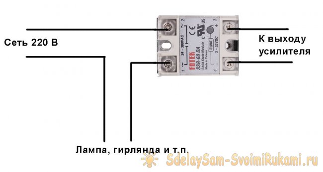 Простая светомузыка на 220 В