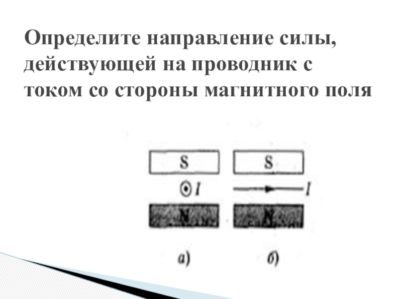 Определите направление силы магнитного поля