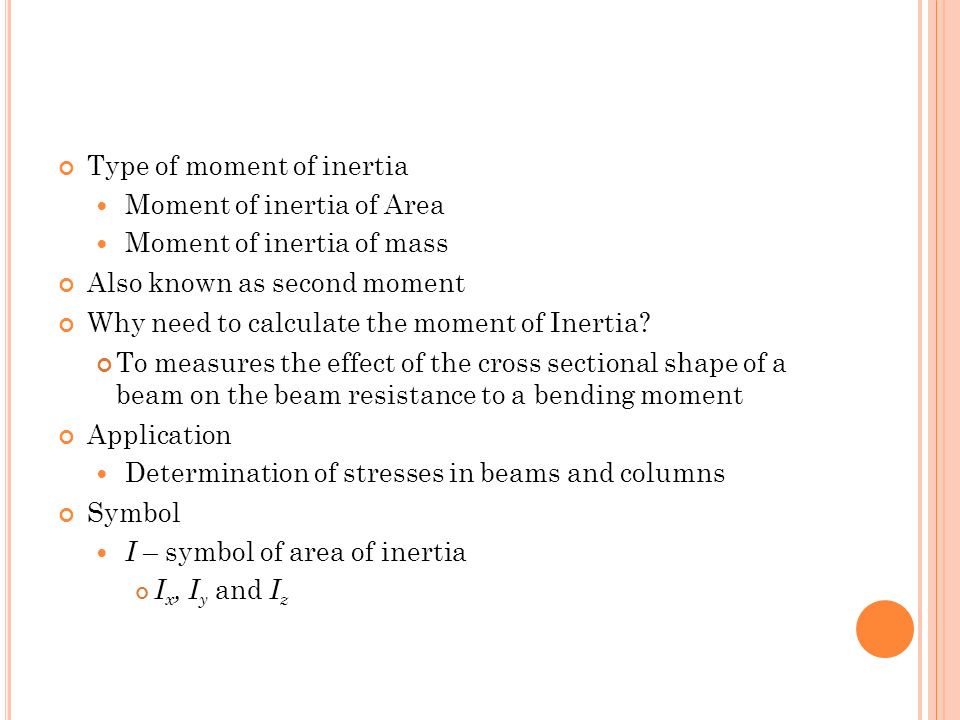 Type of moment of inertia