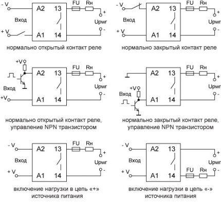 Типы однофазных схем подключения ТТР