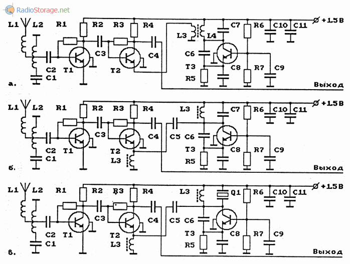Схемы УКВ-ЧМ-конвертеров на биполярных транзисторах (65-73МГц в 95.8-103МГц)