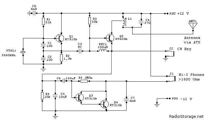 Советы и доработки для QRP трансивера Микро-80, схема