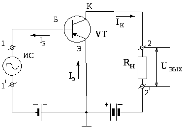 Эквивалентная схема биполярного транзистора с общим эмиттером