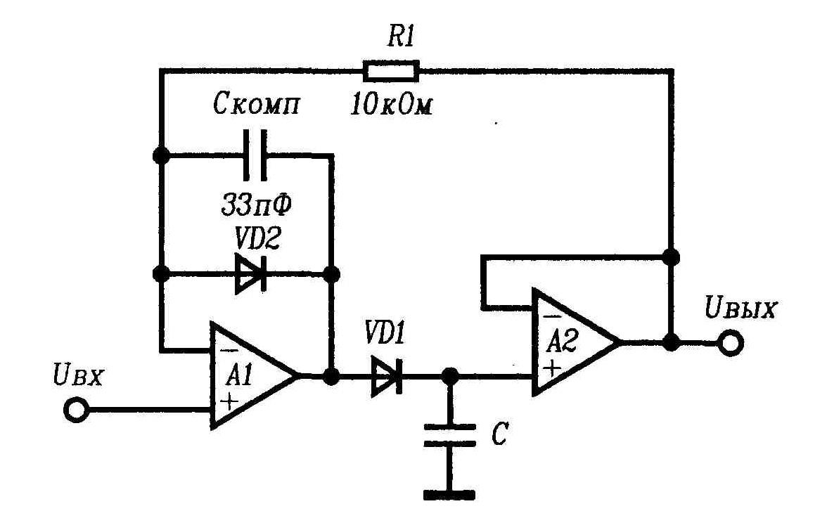 Амплитудный детектор на оу схема