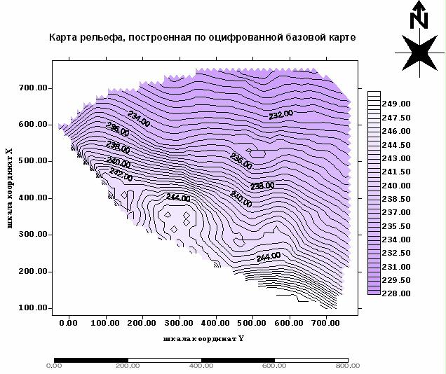 Рельеф на карте