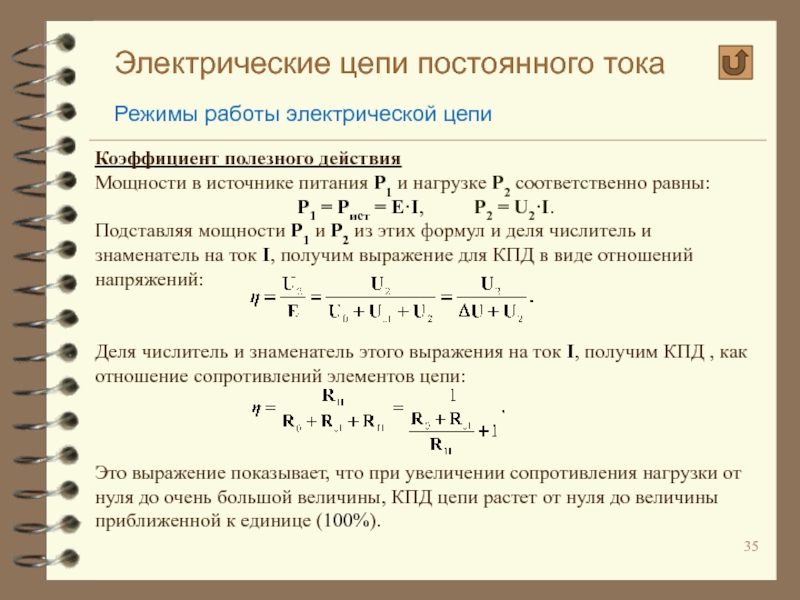 Кпд силы тока