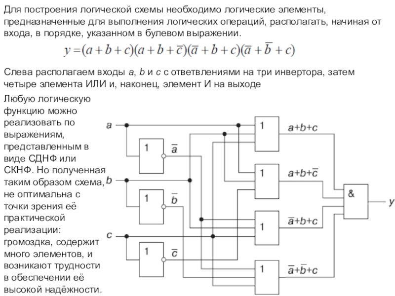 Построение логической схемы по логической функции онлайн