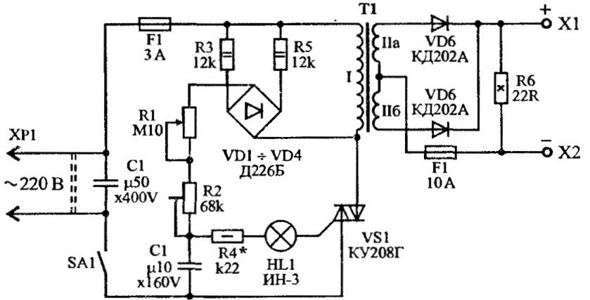 Зарядное устройство на симисторе