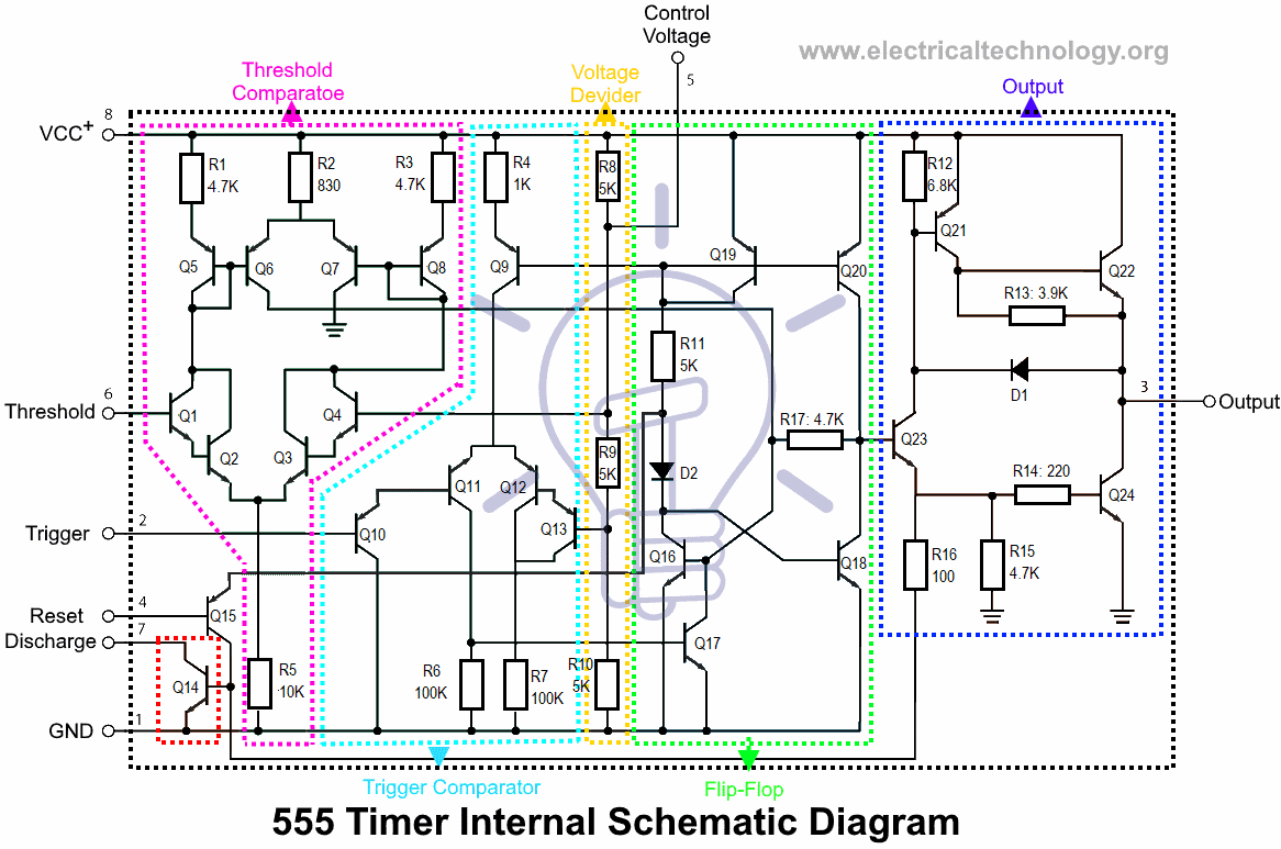 555 Timer Internal Schematic Diagram
