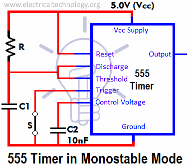 555 Timer in Monostable Mode
