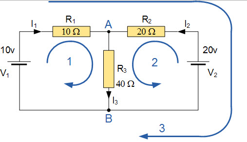 Example Circuit for KVL and KCL