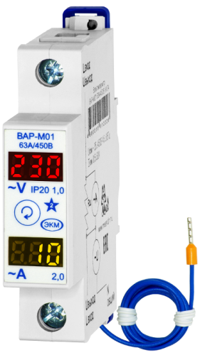 Вольтметр/Амперметр ВАР-М01 63А/450В