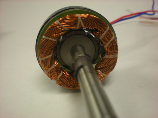 Brushless Motor: Windings on stator, magnets on rotor