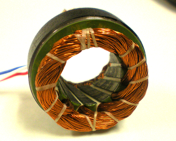 showing motor brushes with rotor removed in a brush motor