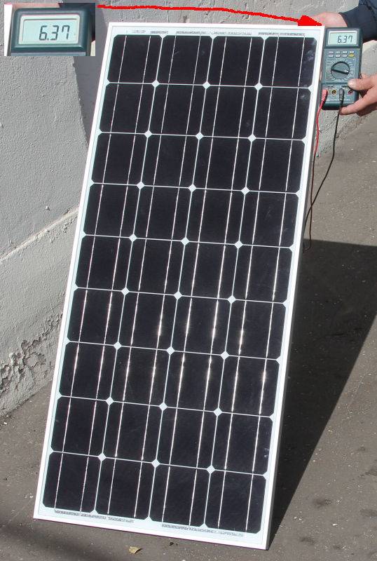 Измерение тока короткого замыкания солнечной батареи 100 Вт