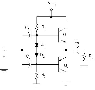 Комплементарный эмиттерный повторитель с диодами