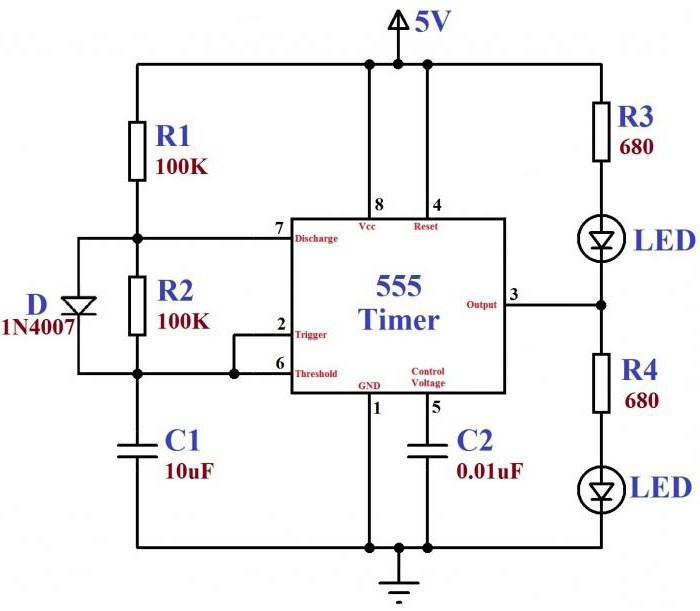 Применение микросхемы ne555 схемы